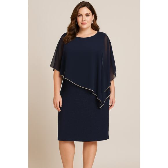 Frank Lyman Montreal SZ 18 Midnight Dress Style 219203 Midnight Blue - Picture 1 of 9